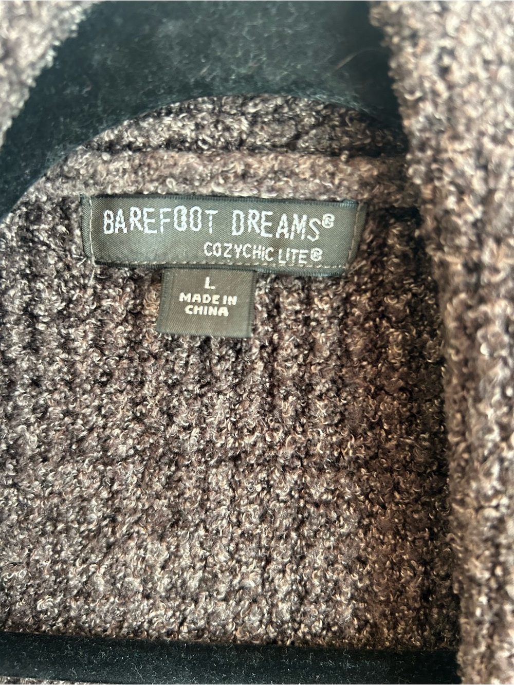 Barefoot Dreams CozyChic Lite Brown Women's Knit Cardigan